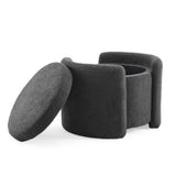 Cozy Boucle Storage Ottoman Stylish Comfort with Hidden Storage, Grey N769P199879G
