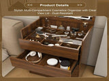 3-in-1 Vanity Desk with Flip Top Lighted Mirror & Storage Stool, Compact Makeup Dressing Table for 32529191