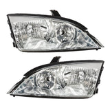 ZNTS 2pcs Front Left Right Car Headlights for Ford Focus Models Only 2005-2007 Chrome Housing & Clear 16264582