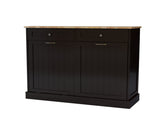 Two Drawers and Two-Compartment Tilt-Out Trash Cabinet Kitchen Trash Cabinet-Black 83273364