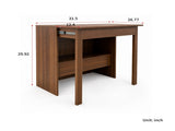 Convertible Fold-Out Desk, Multi-Functional Writing Workstation with Storage Drawers & Open W331P515580