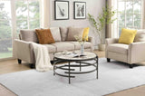 ZNTS 32.48'' Round Coffee Table With Sintered Stone Top&Sturdy Metal Frame, Modern Coffee Table for W1071P144307