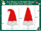 6FT Artificial Christmas Tree with LED Light, Santa's Hat Shape Artificial Whimsical Xmas Tree with 42139491