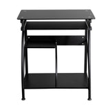 ZNTS Exquisite Integrated Stalinite Computer Desk 307B Black 49343068