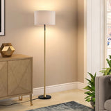 ZNTS Floor Lamp Living Room with Beige Lampshade, Standing Lamp Tall Industrial Floor Lamp Reading W1592P188560