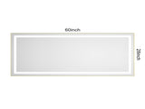 60 x 28 Inch LED Bathroom Mirror with Front and Backlight, Wall Mounted Vanity Mirror with Aluminum W2287P354881