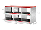 Chicken Nesting Boxes, 6 Compartment Metal Poultry Nest Box Wall Mount for Chickens Hens Ducks, Red 77096933