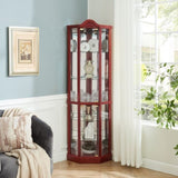 Glass Cabinet Lighted Corner Cabinet Corner Display Curio Cabinet, Glass Display With W2275P177191
