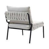 Modern Accent Lounge Chair with Braided Upholstery and Metal Frame, Comfortable Armchair for Living 89231401