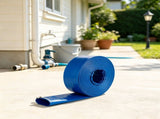 1-1/2" x 105' PVC Lay Flat Discharge Hose, Heavy Duty with Clamps, Weather & Burst Proof, Blue, for 67118142