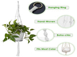 4PCS Macrame Plant Hanger Indoor Outdoor Hanging Planter Basket Natural Cotton Rope Plant Holder 01444003