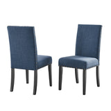 ZNTS Biony Fabric Dining Chairs with Nailhead Trim, Set of 2, Blue T2574P164547