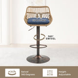 COOLMORE Modern Swivel Bar Stools Set of 2 Adjustable Counter Height Chairs with Footrest for W39594821