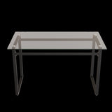 51" Modern Minimalist Rectangular Glass Dining Table for 4-6 with 0.31" Tempered Glass Tabletop and 77310009