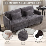 COOLMORE Mid Century Modern chenille Fabric Loveseat sofa, 2-Seat Upholstered Loveseat Sofa Modern W395P151898