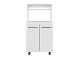Enderlin Microwave Stand with 3 Shelves, 2 Doors, 4 legs and Cabinet, White B097P474297