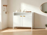 () 2 Cabinet Doors 1 Shelf Metal Shoe Cabinet 31.5*14.6*37.3in White 68059765