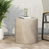 ZNTS Outdoor LightWeight Concrete Side Table,Light Gray 70886.00