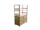 Tall Storage Cabinet with Open Shelving, 35.00" W x 16.73" D x 68.11" H, Freestanding Wood-Grain W3895P551342