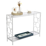 Toughened Glass Panel Console Table---Circle Shape 36052261