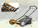 16 Inch Push Lawn Mower with Grass Catcher Bag-Orange 36487486