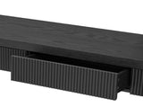 TREXM Rustic Console Table with 3 Fluted Drawers - Solid Wood Veneer Entryway Table Featuring N715P290573B