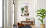 55"x30" Oversized Modern Rectangle Bathroom Mirror with Silver Frame Decorative Large Wall Mirrors W708P297404