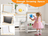 Grey Kids Activity Table with Magnetic Whiteboard/Chalkboard & Paper Roll, Multi-Storage Art Desk 06087577