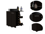 Bartlet 2-Shelf 6-Bottle Bar Cart with Division Black Wengue B06280452