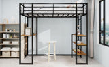 Iron frame bed bed and table, children's and youth home bed L-shaped desk, iron frame bed W1935P330795