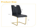 Black PU Dining Chair Set.Uniquely designed black dinings. PU material, paired with gold metal W2920P233520