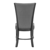 ZNTS 2pc Contemporary Glam Upholstered Dining Side Chair Padded Plush Gray Fabric Upholstery Rich Black B011P151400