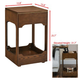 Mid Century Modern Lift Top Side Table, Small Rising End Table Couch Table with Storage Shelf, 93908854