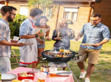 28-Inch Portable Charcoal Grill with Wheels and Storage Holder, Porcelain-Enameled Lid and Ash 40059147