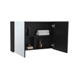 Bouti 19.7" H x 31.5" W Double Door Mirror Medicine Cabinet, Three interior Shelves for Bathroom, B070P242494
