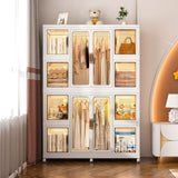 ZNTS Portable Wardrobe Closet Storage Organizer for Clothes,Clothes Dresser,12 Magnetic Doors-12 Cubes & W2699P184784