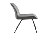 Coronado Contemporary Dining Chair in Gray Powder Coated Finish and Pewter Fabric - Set of 2 B2736P354269