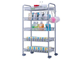 Honeycomb Mesh Style Five Layers Removable Storage Cart Silver 78183712