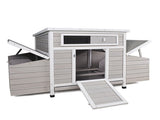 Large Wooden Chicken Coop Outdoor Hen House Poultry Cage for Outdoor with 2 Sides Nesting Boxes W2326P327243