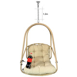 Swing Egg Chair with Stand Indoor Outdoor Wicker Rattan Patio Basket Hanging Chair with C Type W2707P296437