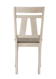 Cottage Style Dining Side Chair 2pc Set Upholstered Seat Chalk Gray Dining Room Wooden Furniture B011135057