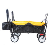 ZNTS folding wagon Collapsible Outdoor Utility Wagon, Heavy Duty Folding Garden Portable Hand Cart, Drink W22747804