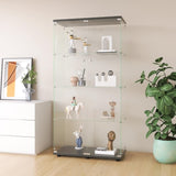 ZNTS Two-door Glass Display Cabinet 4 Shelves with Door, Floor Standing Curio Bookshelf for Living Room 32822939