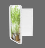 16x24 Inch Recessed White Metal Framed Medicine Cabinet with Mirror and Adjustable Shelves Black 24161549