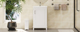 20 Inch Modern Small Bathroom Vanity Cabinet With Ceramic Basin- 20*14.5*33.3 Inches,Ample WF318756AAK