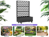 Metal Planter Box with Trellis Raised Garden Bed - 72.05"x35.83"x16.14", Trellis Privacy Screen for W1779P368978