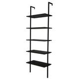 ZNTS 5-Shelf Wood Ladder Bookcase with Metal Frame, Industrial 5-Tier Modern Ladder Shelf Wood 64446382