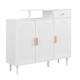 ON-TREND Elegant Shoe Cabinet with Arched Doors and Drawer, Cream Style Storage Sideboard with WF321210AAK