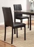 ZNTS Set of 4 Metal Frame Chairs Brown Faux Leather Seat Black Metal Finish Dining Side Chairs B01146334