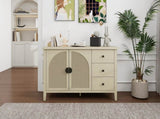 Rattan 2 Door 3 Drawer Cabinet, Suitable for Bedroom, Living Room, Study W688P223037